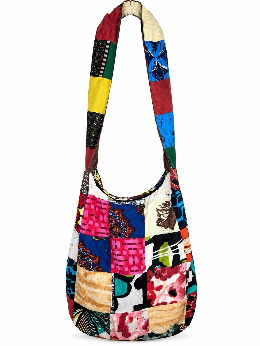 Handmade Patchwork Slouchy Hobo Bag Multicolor African Print Boho Crossbody